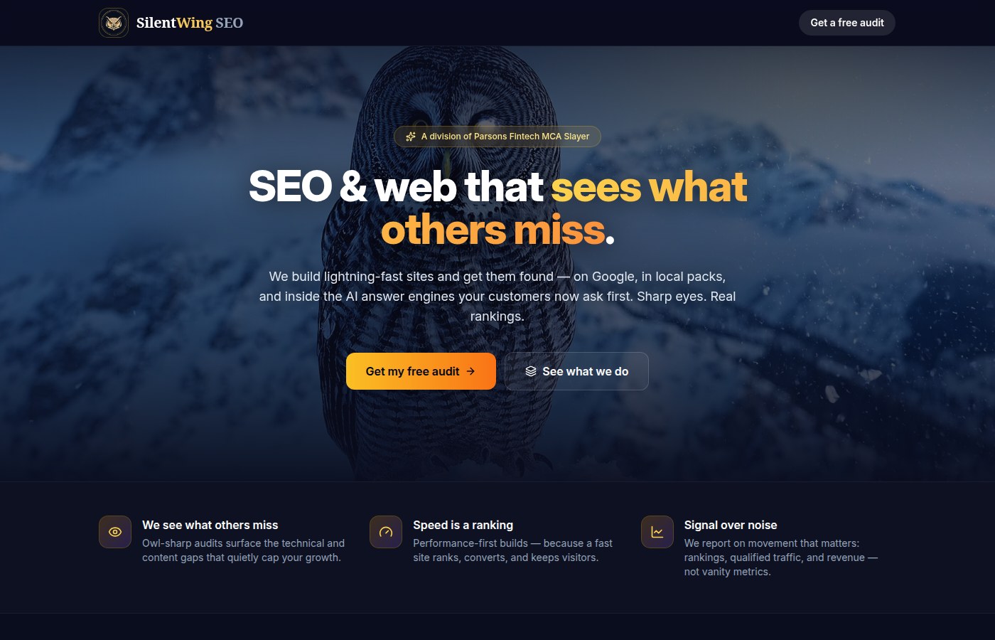 SilentWing SEO screenshot