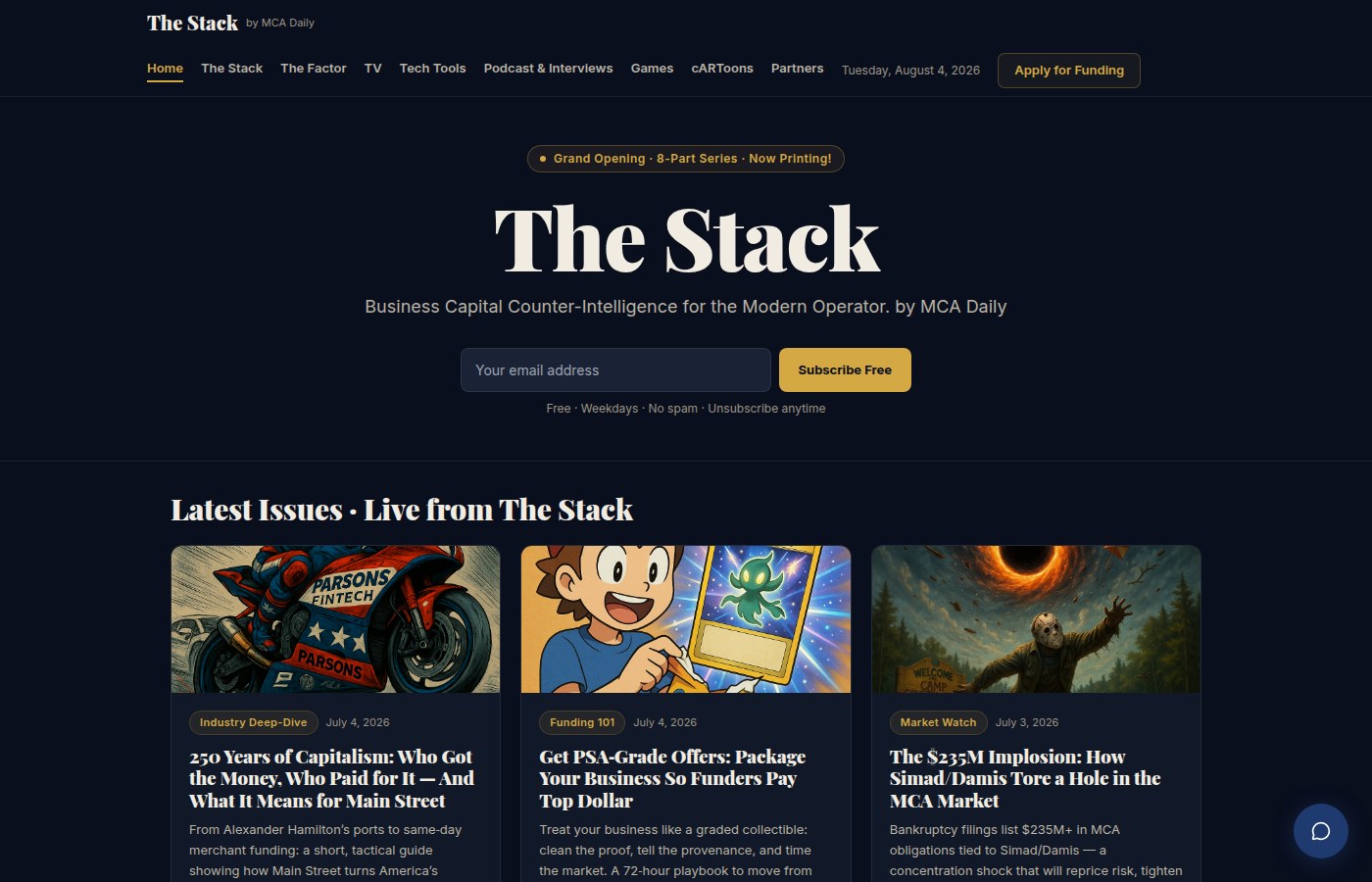 MCA Daily / The Stack screenshot